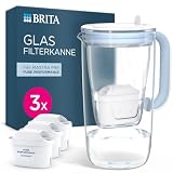 BRITA Wasserfilter Kanne Glas blau, 3 MAXTRA PRO Pure Performance Kartusche