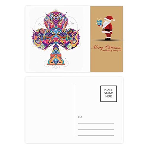 Carte postale à jouer Père Noël : lot de 20 avec design géométrique moderne
