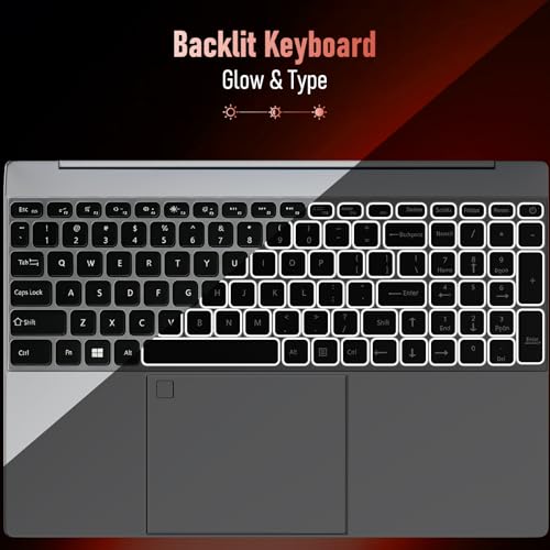 unbholkk Laptop 16 Zoll, 16GB RAM 512Go SSD Prozessor N95 (bis 3,4 GHz) Große Akkulaufzeit 180° Bildschirm, Notebook Win 11 für Studenten und Arbeit Touch ID WiFi5 BT