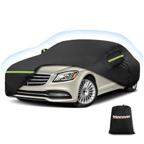 Image of for Mercedes Benz S Car Cover Waterproof All Weather Heavy Duty Protection Outdoor Full Car Covers Windproof with Driver Side Zipper Custom Fit for Mercedes Benz S-Class 2006-2025