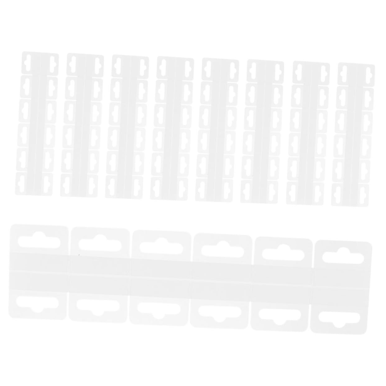 HEALLILY 150pcs Self Adhesive PVC Hanging Tabs Sticky Display Hooks for Retail Heavy Duty Slot Hole Hang Tags