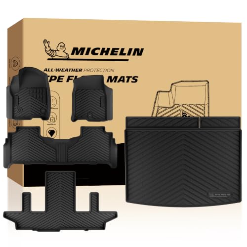 Image of Michelin Vehicle Mats for 2021-2026 Suburban /GMC Yukon XL, 7 Seats | Fit Cadillac Escalade ESV, Not Fit 8 /9 Seats /Yukon /Escalade, All-Weather Floor Mats&Cargo Liner /Backrest Mat 7 PCS, Premier