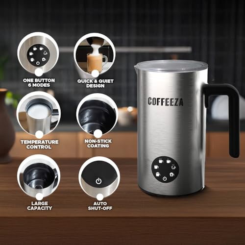 Image of COFFEEZA Finero Next Pod Coffee Machine with New Milk Frother Pro (Combo) - 20 Bar Pressure| Perfect Coffee Maker for Espresso, Latte & Cappuccino | 1-Year Warranty