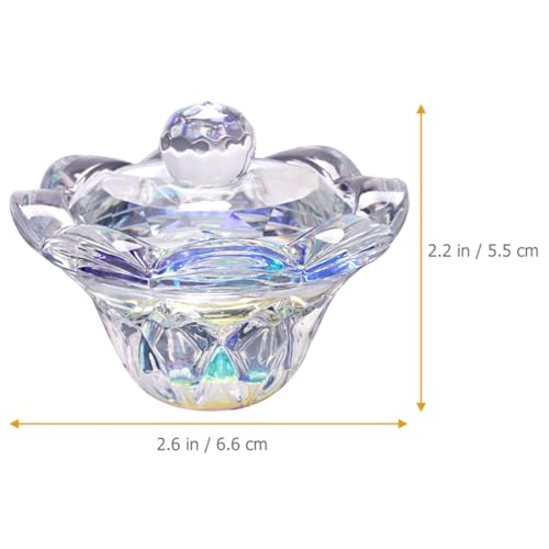 Vaso de Cristal para Arte de Uñas con Tapa Octogonal miniatura 2