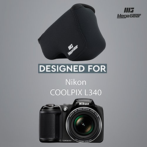 Funda Neopreno Ligera para Cámara Nikon Coolpix L340 Negra miniatura 6