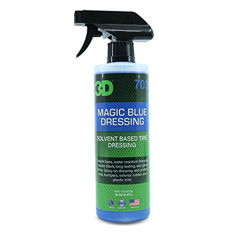 3D Magic Blue Waterproof Tire Shine - High Shine, Water Resistant, Long Lasting - Protects Against Rain & Wet Roads - 16oz.