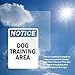 (2 Pack) Dog Training Area OSHA Notice Sign 5 Inch X 3.5 Inch Vinyl Label Decal Sticker Weather Resistant, UV Protected for Workplace, Business, and Construction Site, Made in the USA