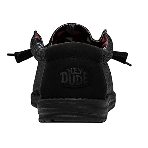 Hey Dude Men's Wally Sox Jet Black Size 11| Men's Loafers | Men's Slip On Shoes | Comfortable & Light-Weight #TOP5