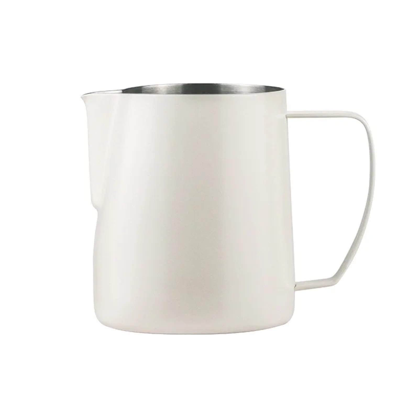 Genérico Jarra espumadora de leche de acero inoxidable 304, 450ml 700ml | Jarra para vaporizador y latte art barista, azul negro blanco plata, apta para lavavajillas(700ML,WHITE)