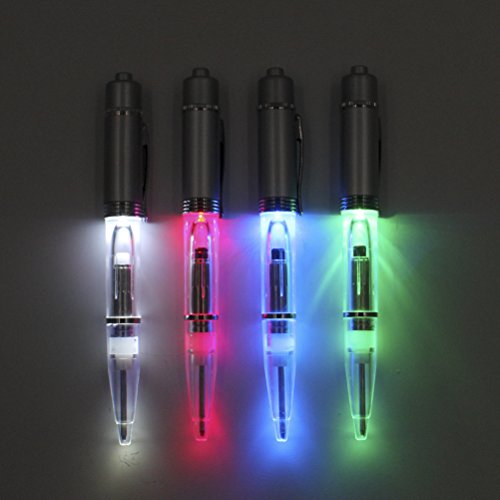 Glovion LED Pen Light, LED light Writing Pens -Powered Black Ink Penlights -(White/Red/Blue/Green Color)-Pack of 4 Pens - Thumbnail 4