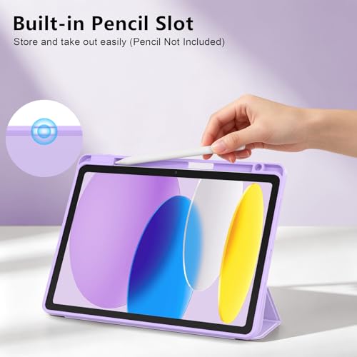 Image of RAYMCRAFT for iPad (A16) 11th Generation Case 11 Inch 2025, for iPad 10th Generation Case 10.9 Inch 2022, Slim Stand Protective Cover with Pencil Holder, Purple