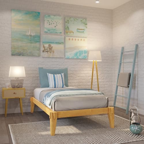 Bme Chalipa 14” Twin Bed Frames - Wood Platform Bed Frame Twin Size - Wood Slat Support - Bed Without Box Spring - Easy Assembly - Minimalist & Modern Style, Natural #TOP5