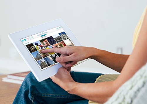PhotoSpring (16GB) 10 inch WiFi Cloud Digital Picture Frame - Battery, Touch Screen, Plays Video and Photo Slideshows, HD IPS Display, iPhone & Android app (White - 15,000 Photos) - Thumbnail 2