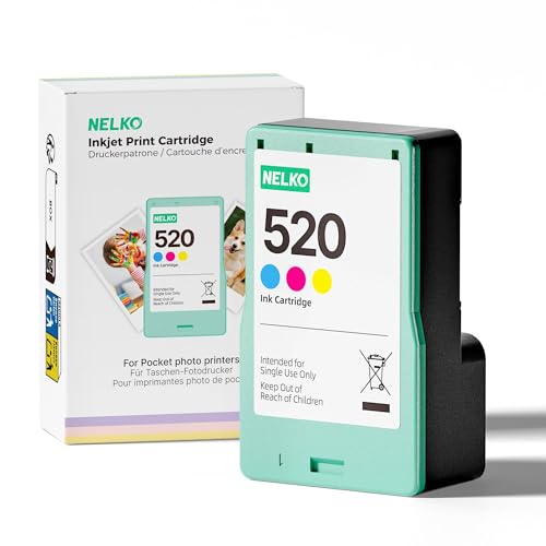 Nelko Pocket Photo Printer Ink Cartridge (Compatible with PP01 Pocket Printer) High Capacity 80-Page Color Ink