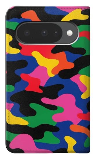 Housse Google Pixel 10 etui clapet cuir camouflage coloré
