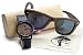Viable Harvest Men’s Wood Walnut Watch with Matching Real Wooden Wayfarer Sunglasses and Gift Box
