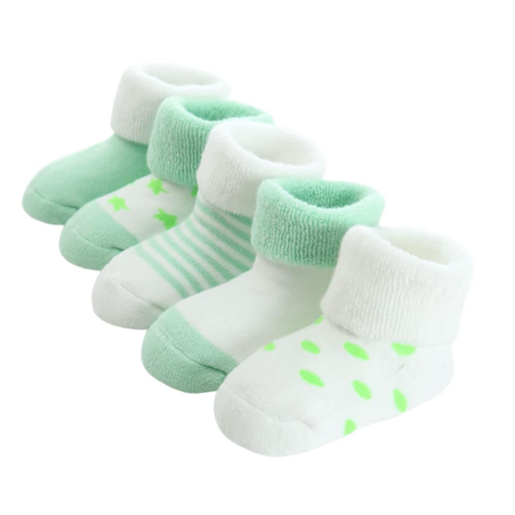 FedMois 5er Pack Baby Wintersocken dicke Thermosocken Baumwolle Gefüttert