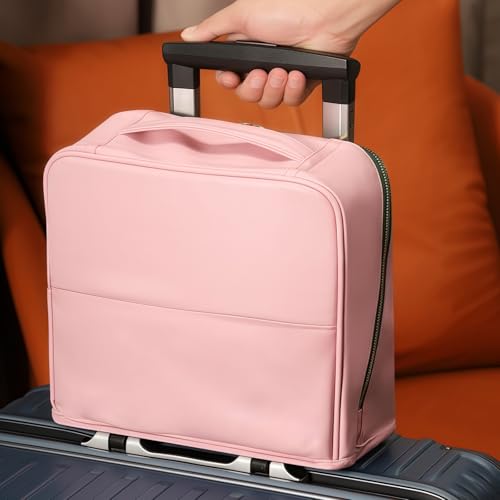 Bolsa de almacenamiento de cosméticos de cuero elegante con gran capacidad 4
