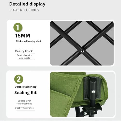 Image of Lyrovo Portable Folding Camping Chair High Back | 90 to 145 Degree Adjustable Compact Lightweight | Foldable Chair for Camping, Beach, Picnic & Balcony