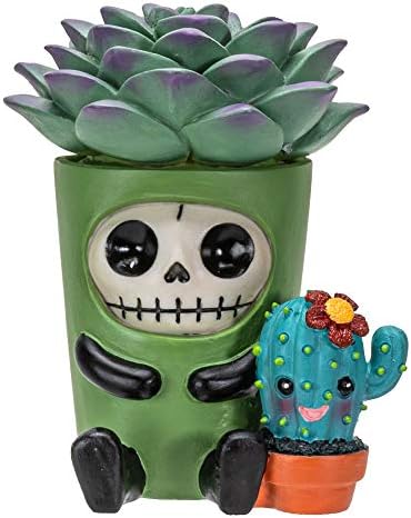 Furrybones Summit Collection Echy Figurine Decorative Signature Skeleton in Succulent Cactus Plant Costume 3 Inch Tall Collectible Statue