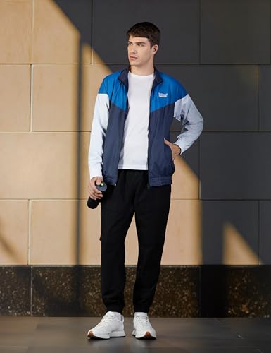 Image of The Indian Garage Co Men Regular Fit Colorblocked Wind Cheater