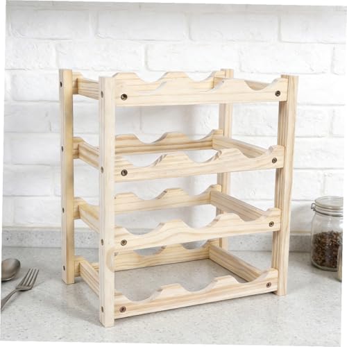 Soporte de vino de madera capacidad 12 botellas apilable miniatura 4
