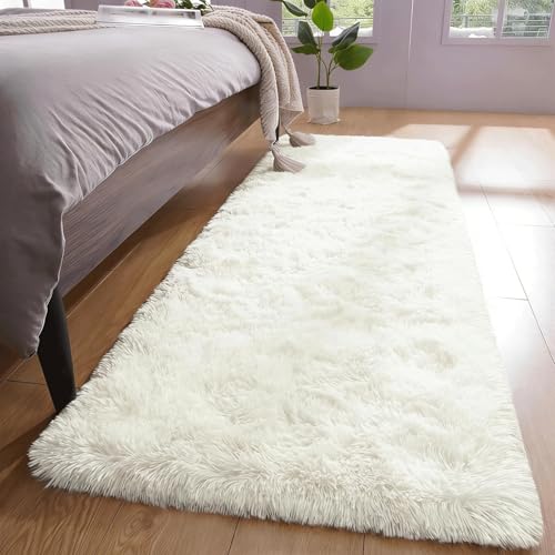Tapis de salon 140x300 cm blanc doux avec dessous antidérapant - 3