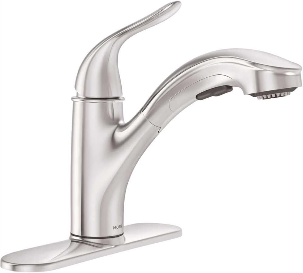 Moen Brecklyn Single-Handle Pull-Out Sprayer Kitchen Faucet with Power Clean in Chrome