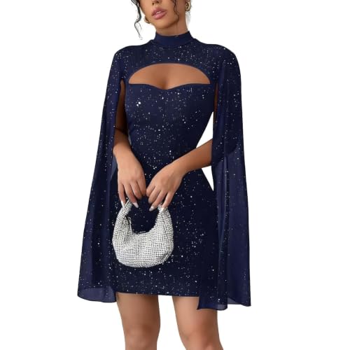 Robe cocktail courte confortable à paillettes pour danser sans complexe