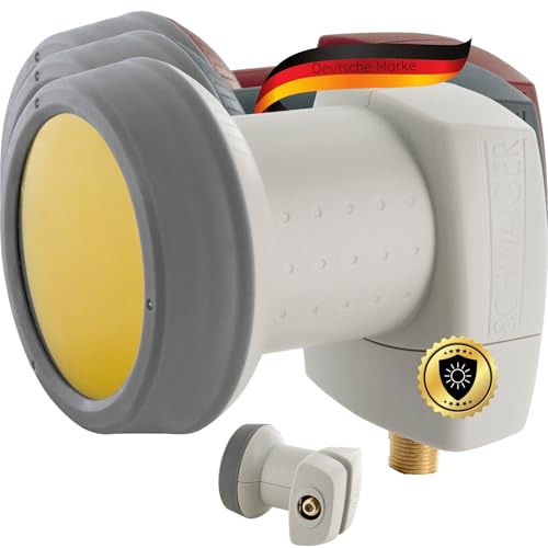 SCHWAIGER 302 Single LNB Sun Protect Digital résistant à la Chaleur Capuchon LNB pour antenne parabolique pour raccordement au récepteur Protection Contre Les intempéries Contacts dorés Gris Clair