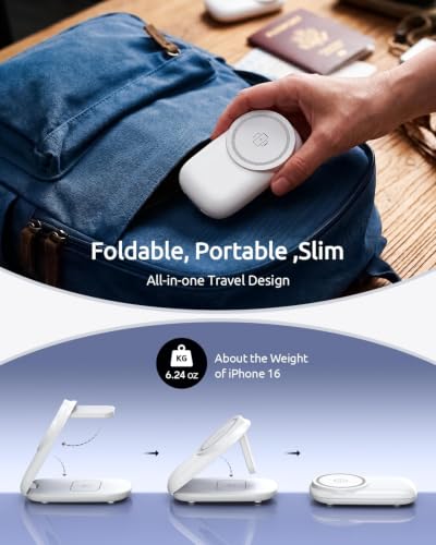 Vexirum 3 in 1 Charging Station, Foldable Magnetic Travel Wireless Charger - image 5