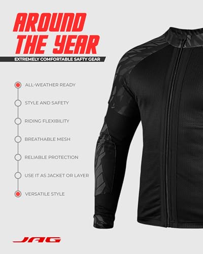 image for J.A.G. Motorcycle Mesh Shirt for Men with CE Certified Protective Padd