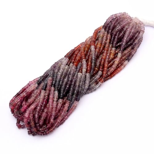 Perles Heishi multi-spinelles 4-5mm naturelles AAA+ pour création de bijoux de 40cm - 2