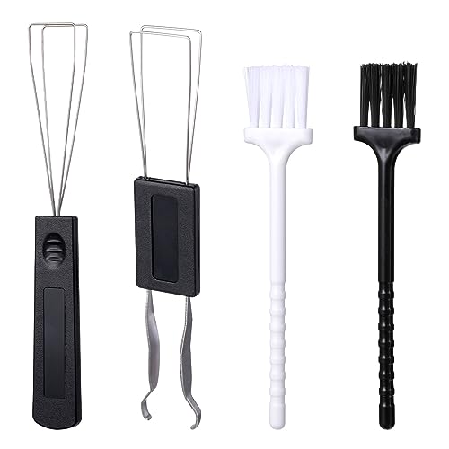 Juego de 4 extractores de teclas, incluye 2 tapas de teclas de acero inoxidable, 2 cepillos para teclado, juego de limpieza para teclado, juego de extractor de llaves para teclados mecánicos, teclados