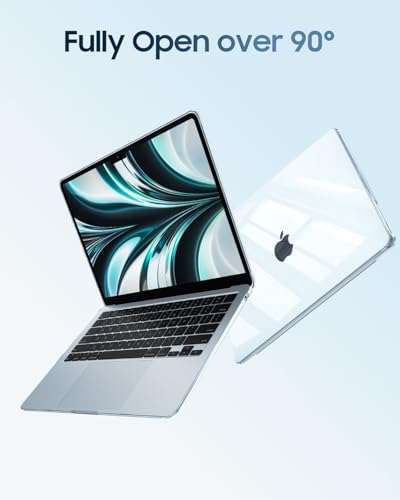 Image of Fintie Case for MacBook Air 13.6 A3449 /A3240 /A3113 /A2681, Sky Blue | 2022-2026, M2 /M3 /M4 /M5, Snap-On Shell Cover, Full Port Access, Easy On /Off, Lightweight