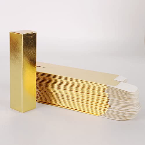 COSIDEA 50 PCS Gold Pink Lip Gloss Boxes W27 xW27 xH115mm /1.06 * 1.06 * 4.53 inch, Cosmetic Perfume/Mascara Box Packaging for Small Business Wholesale, small Kraft Paper Box