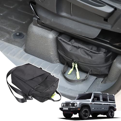 Tumukiw Compatible with Ineos Grenadier 2020-2024 Under Seat Storage Bag, Customized Oxford Cloth Driver Passenger Underseat Hidden Organizer Tool Box Organizer with Anti-slip and Handle (1PCS)