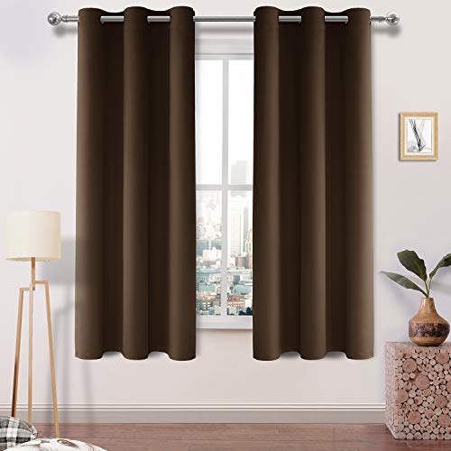 Image of DWCN Blackout Curtains for Bedroom Living Room 42 x 72 Inch 2 Panels Brown