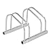 Produktbild Relaxdays Fahrradständer Boden, für 2 Fahrräder, bis 50 mm Reifenbreite, Metall, Garage, Fahrrad-Aufstellständer, silber