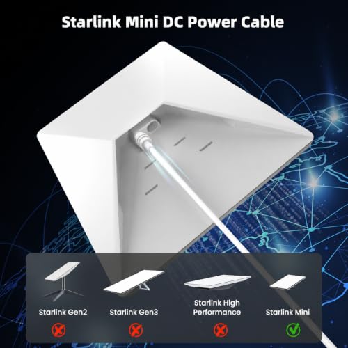 Image of Starlink Mini White Power Cable 32FT /10M, 18AWG DC5521 Replacement