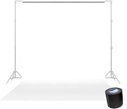 Savage Seamless Background Paper - #66 Pure White 107 in x 36 ft with Free 2" x 4yd Black Gaffer Tape