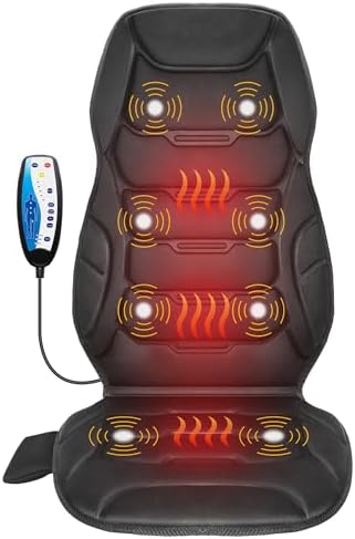 COMFIER Massage Seat Cushion, Back Massager with 8 Vibration Node...