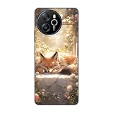 Sunrive Cover compatibile con Blackview Oscal Tiger12, Custodia Case in molle Trasparente silicone Morbida Flessibile Antigraffio protettiva back Modelli custodie(Volpe addormentata)