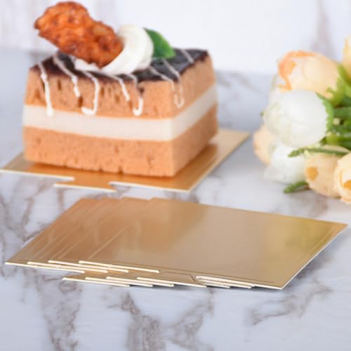 Base cuadrada para pastel de papel dorado BATHVEVE de 100 piezas 3