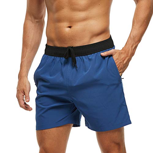 Arcweg Badehose für Herren mit Reißverschlusstasche Atmungsaktiv Wasserabweisend Badeshorts Männer Trainingsshorts Elastisch Verstellbar Mit Tunnelzug Meshfutter