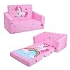 Kids couch foldable kids sofa 2 in 1 children convertible sofas to lounger fold out toddlers sofa bed for playroom bedroom living rooms boys and girls  urban country home decor