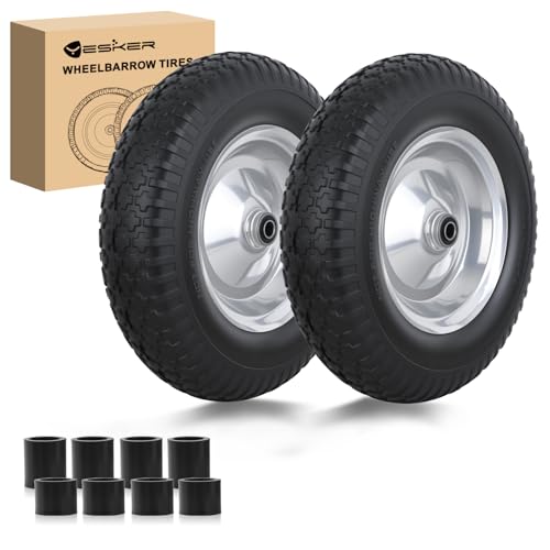 Yesker 4.80/4.00-8 Flat-Free Tire and Wheel 14.5 Inch for Wheelbarrow Cart by Yesker - Used condition - US$70.67