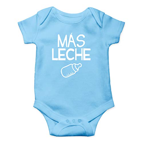 Image of AW Fashions Mas Leche Baby Bodysuit Funny Adorable Unisex Boys Girls Newborn Outfit Cute Romper Clothing