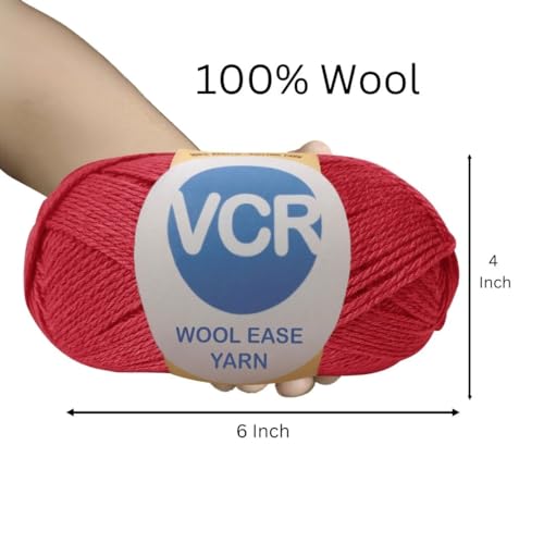 Image of VCR Red Wool Ease Yarn, 100 Grams Hank, 260 Meters Length, 100% Wool Ball for Crochet and Knitting, Suitable for Mufflers, Scarves & cowls Pack of 1