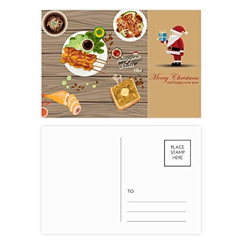 Cartes postales de Noël traditionnel Singapour Crusine : lot de 20 pour accompagner vos cadeaux